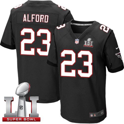 Nike Falcons #23 Robert Alford Black Alternate Super Bowl LI 51 Men's Stitched NFL Elite Jersey